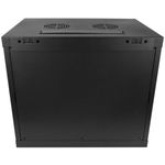 Armario rack mural 19" 9U 600x450x500mm pared negro SOHORack con rejilla - WY02300 - 03