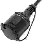 Prolongador de cable eléctrico schuko macho a hembra de 2 m negro IP44 - CG00100 - 08