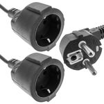 Cable de alimentación duplicador de schuko de 1.8m. 1 x Schuko macho a 2 x Schuko hembra - FB08600 - 01