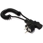 Cable eléctrico 3x1mm2 IEC60320 C13-hembra a Schuko-macho rizado 5 m - CH06300 - 01