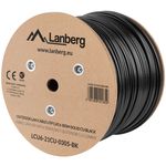 Bobina de cable de red ethernet Cat. 6 UTP de 305 m rígido de color negro para exterior fluke tested LCU6-21CU-0305-BK - LN14700 - 02