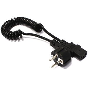 Cable eléctrico 3x1.5mm2 IEC60320 C13-hembra a Schuko-macho rizado 1 m