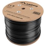Bobina de cable de red ethernet Cat. 6 FTP de 305 m rígido de color negro para exterior fluke tested LCF6-30CU-0305-BK - LM19200 - 01