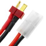 Cable T PLUG macho a TAMIYA #1 hembra de 8cm 14AWG Carga y fuente alimentación - KM05600 - 06