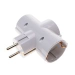 Multiplicador de clavija enchufe schuko triple de color blanco - IA09200 - 01