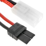 Cable TRAXXAS #1 macho a TAMIYA #1 hembra de 6cm 14AWG Carga y fuente alimentación - KM05100 - 01