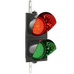 Semáforo para interior y exterior IP65 negro de 2 x 200mm de 220V con luces LED verde y roja - SM04100 - 01