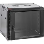 Armario rack mural 19" 9U 600x450x500mm pared negro SOHORack GO montado - WK01300 - 01