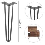 Pies para mesa y mueble Patas en acero 3 varillas 71 cm 4-pack - IN09600 - 02
