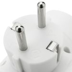 Multiplicador de clavija enchufe schuko triple de color blanco con ángulo - IA09400 - 03