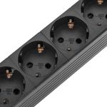 Regleta de enchufes para armario rack 19" 1U con 8 schuko e interruptor y cable de 3 metros C14 - RE01600 - 03