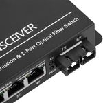 Conversor de fibra óptica 100Mbps monomodo 4 RJ45 SC 1310nm duplex 40km - UF05100 - 08