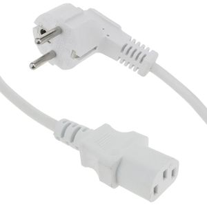 Cable de alimentación IEC-60320 blanco C13 SCHUKO-macho 3m