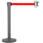 Fijación de pared en acero inoxidable con 5 metros de cinta retráctil roja - BB02300 - 02