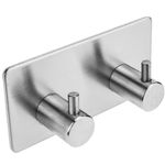 Perchero de pared de acero inoxidable. Colgador de ropa y toallero con 2 gancho - IP08200 - 01
