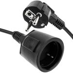 Prolongador de cable eléctrico schuko macho a hembra de 15 m negro - CH01000 - 01