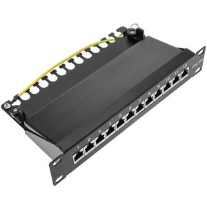 Patch panel 10" para armario rack 12 puertos RJ45 Cat.6A FTP 1U