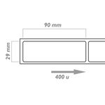Rollo bobina de 400 etiquetas adhesivas compatibles con Brother DK-11201 DK-1201 29x90mm 10-pack - KT03500 - 02