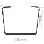 Pies rectangulares para mesita y banqueta. Patas en acero negro 480 x 45 x 420 mm 2-pack - IP02300 - 03