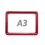 Marco para letreros y carteles A3 427x304mm rojo para rotulación - SU03100 - 03