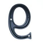 Número 9 en metal negro de 95mm con tornillería para rotulación - NZ01900 - 02