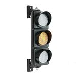 Semáforo para interior y exterior IP65 negro de 3 x 100mm de 220V con luces LED verde ámbar y roja - SM03200 - 06