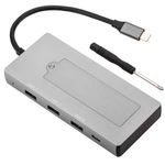 Conversor USB-C a HDMI 4k y ethernet RJ45 y USB-A y USB-C con socket de almacenamiento NGFF M2 - UH08800 - 01