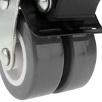 Rueda doble pivotante industrial de PU y PVC gris con freno 50 mm 4 pack - QS04300 - 07