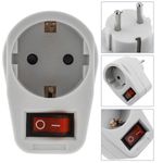 Clavija enchufe schuko de color blanco 220VAC con interruptor - IA08500 - 02