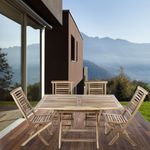 Mesa plegable 135 x 85 cm para jardín exterior de madera de teca certificada - S107600 - 05