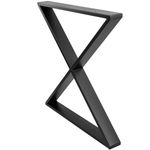Pies en 'X' para mesa. Patas en acero negro 680 x 80 x 710 mm 2-pack con base horizontal - IP00200 - 10