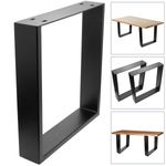 Pies rectangulares para mesita y banqueta. Patas en acero negro 400 x 80 x 430 mm 2-pack, tubos 80 x 20 mm - IP02500 - 02