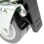 Rueda doble pivotante industrial de PU y PVC gris con freno 50 mm 4 pack - QS04300 - 06