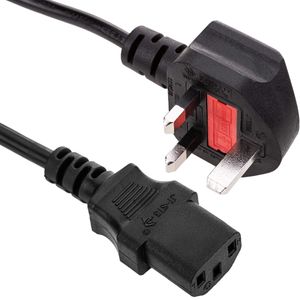 Cable eléctrico British Standard BS-1363-1 a IEC-60320-C13 de 3m negro