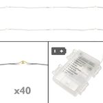 Tira de luces decorativas de 40 luces LED IP44 y 8 funciones blanco cálido 3 m a pilas - GI09200 - 02