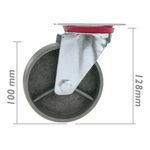 Rueda pivotante industrial de metal sin freno 100 mm - QR01400 - 04