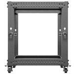 Armario Rack abierto fondo ajustable 19" 12U 600x600x1100mm desmontado DIY negro Lanberg - WL58400 - 05