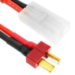 Cable T PLUG macho a TAMIYA #1 hembra de 8cm 14AWG Carga y fuente alimentación - KM05600 - 01