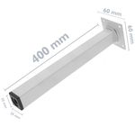 Pies cuadrados para mesa y mueble. Patas en acero gris de 40cm 4-pack - IO07300 - 02