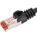 Cable extensor S/FTP Cat. 6 LSZH para fijación a panel macho a hembra negro de 50 cm - RJ08600 - 06