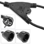 Cable de alimentación duplicador de schuko de 80 cm. 1 x Schuko macho a 2 x Schuko hembra - FB08501 - 02
