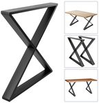 Pies en 'X' para mesa. Patas en acero negro 680 x 80 x 710 mm 2-pack con base horizontal - IP00200 - 02
