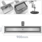 Canaleta de desagüe para ducha 90x7 cm para azulejo en acero inoxidable - KS12500 - 02