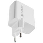 Cargador USB Natec Ribera GaN 1X USB-A + 1X USB-C 45W blanco NUC-2142 - NT37200 - 02