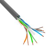 Bobina de cable de red ethernet Cat. 6 UTP CPR de 305 m rígido de color gris fluke tested LCU6-11CU-0305-S - LM12200 - 01