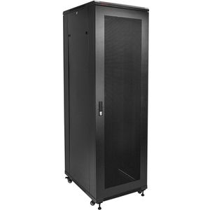 Armario rack 19" de pie 42U 600x1000x2000mm puerta perforada MobiRack DIY desmontado negro