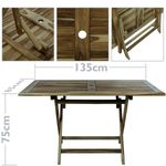 Mesa plegable 135 x 85 cm para jardín exterior de madera de teca certificada - S107600 - 02