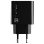 Cargador USB Natec Ribera 1X USB-A + 1X USB-C 20W negro NUC-2062 - NT36300 - 05