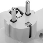Multiplicador de clavija enchufe schuko cuádruple de color blanco - IA09600 - 06