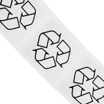 Rollo bobina de 500 etiquetas adhesivas para indicar que el material es reciclable 25 x 25 mm - SD00300 - 06